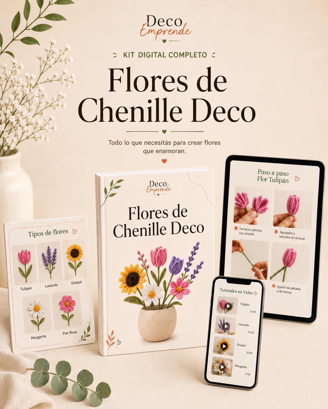 Flores de Chenille Deco